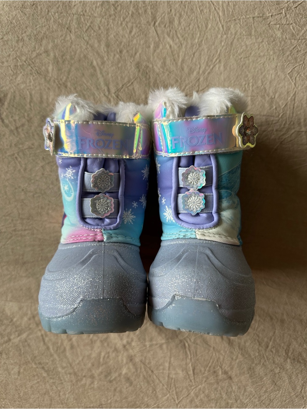Harper Canyon Kids Frozen Winter Boots in Light Blue, Purple & Grey. LIGHT UP!